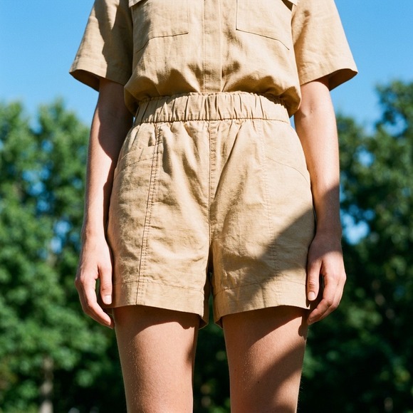 Signature by Levi Strauss & Co. Pants - Signature by‎ Levi Strauss Womens Khaki Utility Shorts Elastic Waist XXL Retreat